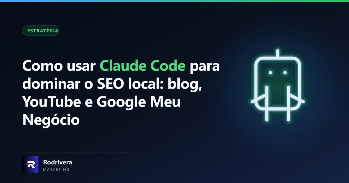 Thiago Rodrivera mostrando o fluxo de produção de conteúdo com Claude Code para SEO local em Londrina