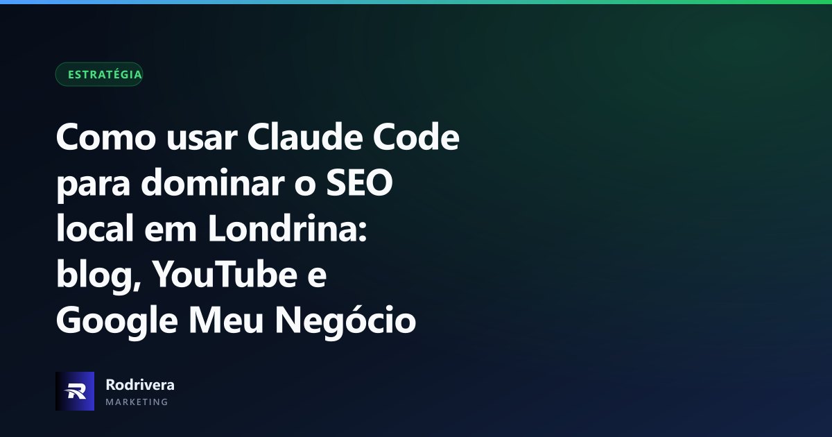 Thiago Rodrivera mostrando o fluxo de produção de conteúdo com Claude Code para SEO local em Londrina