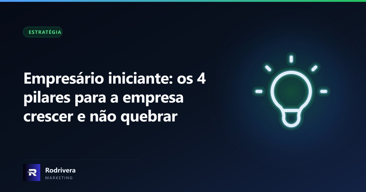 Thiago Rodrivera explicando os quatro pilares que empresários iniciantes precisam para crescer