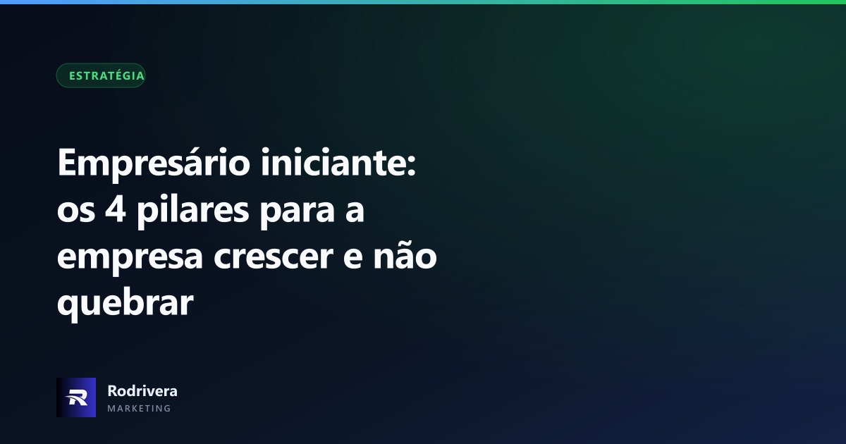 Thiago Rodrivera explicando os quatro pilares que empresários iniciantes precisam para crescer